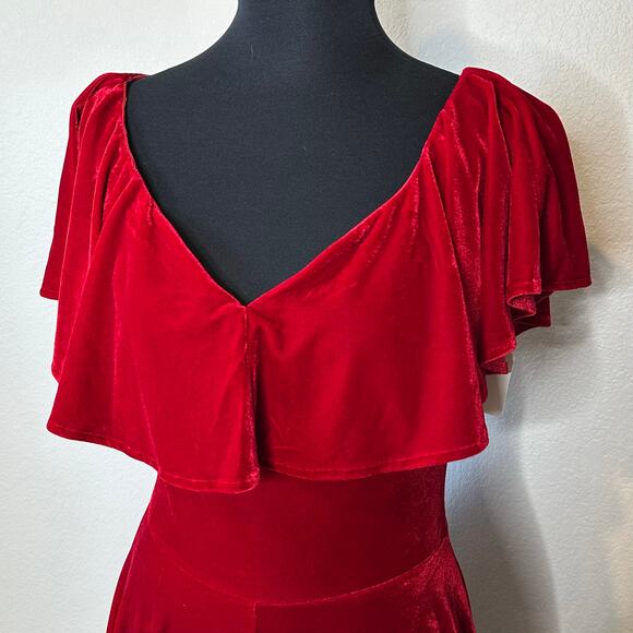 Unique Vintage Velvet Stretch A Line Dress Medium - Picture 3 of 4